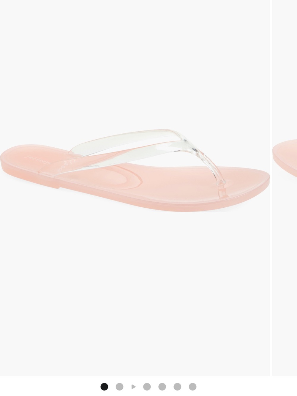 Jeffrey Campbell “Beach Day” Clear-Strap Blush Jelly Flip Flops